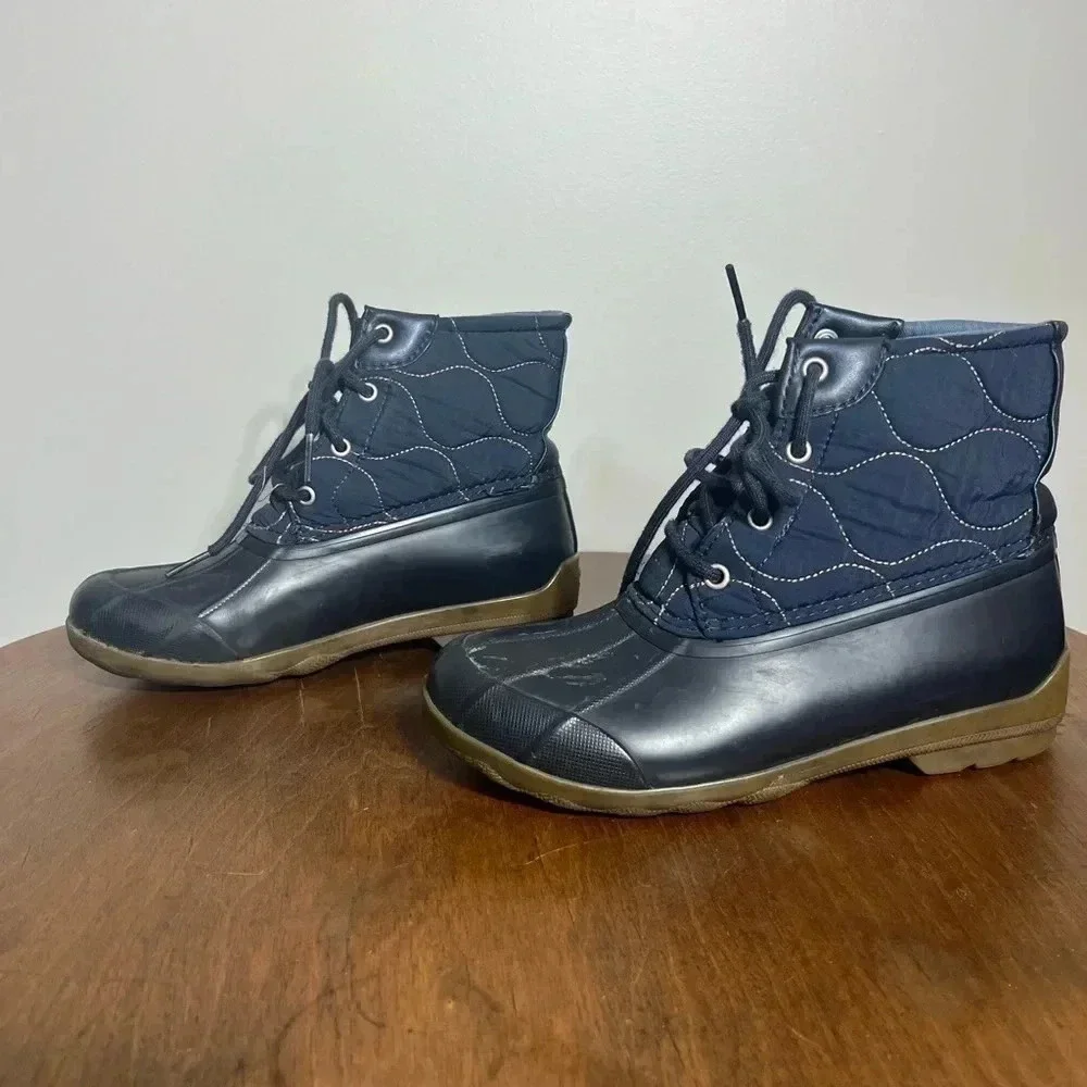 Sperry girls navy‎ duck boots size 3M